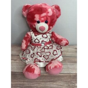 BUILD A BEAR Workshop Teddy Hot Pink Camouflage Plush With‎ Cute  Heart Outfit